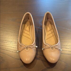 Kelly & Katie Tan Leather Bow Flats size 7